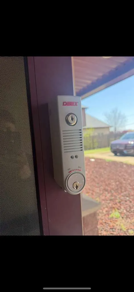 Detex commercial exit device installed by Locksmith Solutions OKC