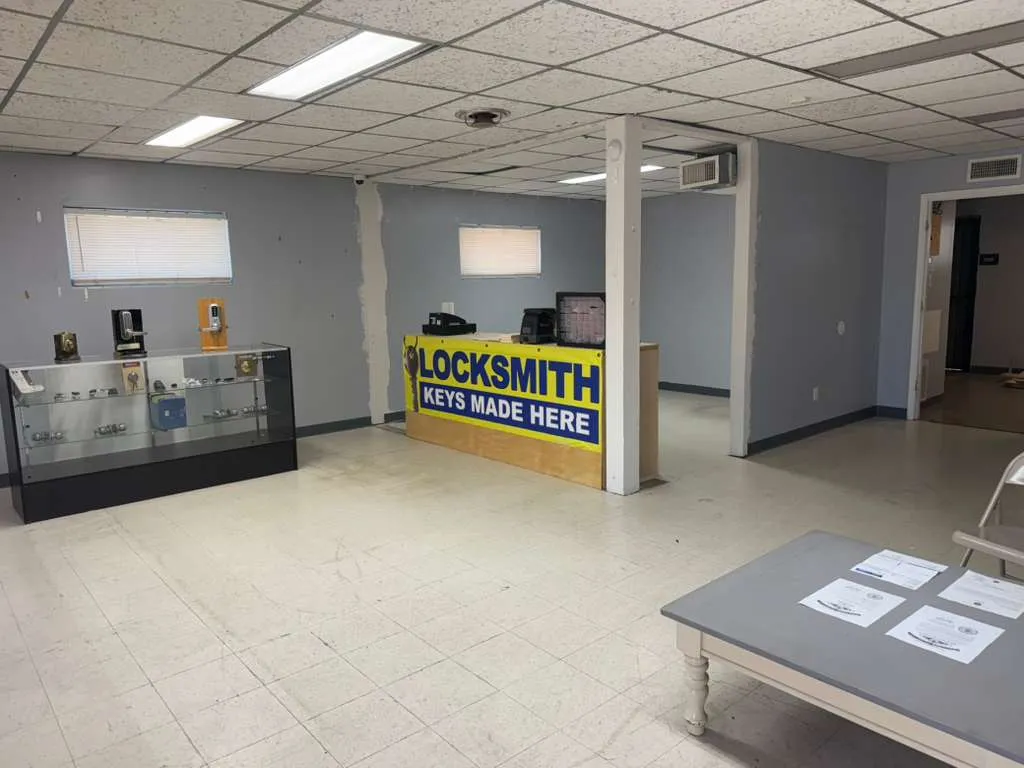 Inside the Locksmith Solutions OKC store — showroom and key counter